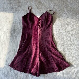 URBAN OUTFITTERS Purple Flower Button-Up Romper